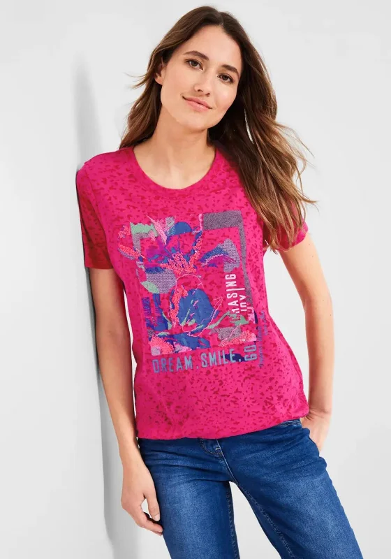 Don't Miss Cecil Graphic Print T-Shirt, Burn Out Pink