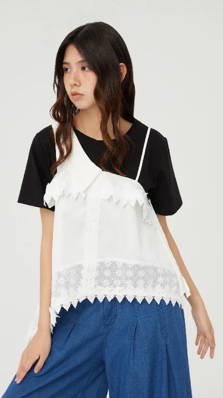 Fantastic Deals Lace Trimmings Top