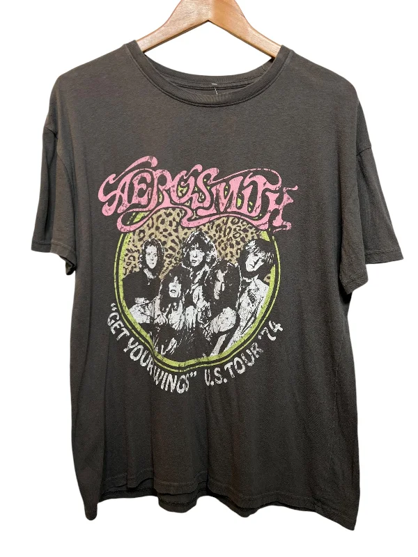 Weekend Deals You Can't Resist Aerosmith Grey Women's T Shirt (Size M)