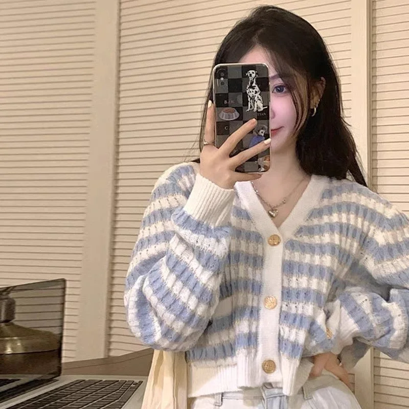 Clearance Event Design chic sweater knitted cardigan women's top     S3409
