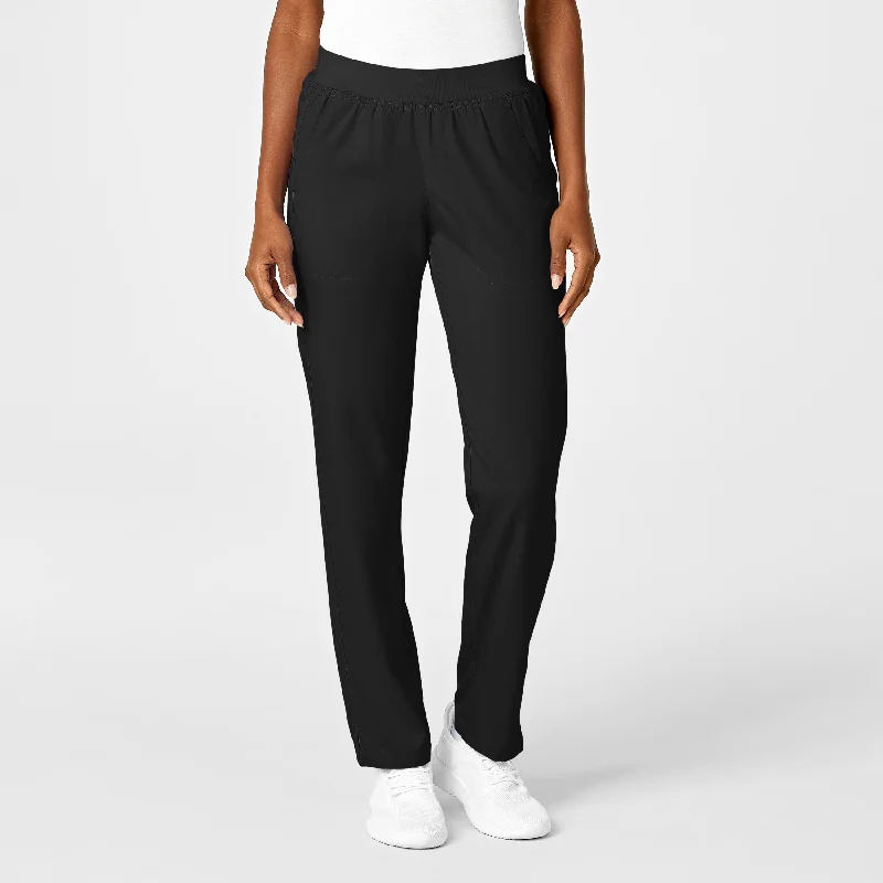 Great Bargain PRO Women's Knit Waist Cargo Scrub Pant - Black