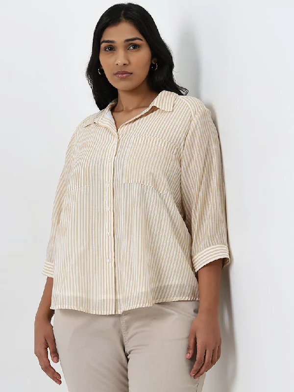 Take Advantage Gia Off-White Striped Shirt