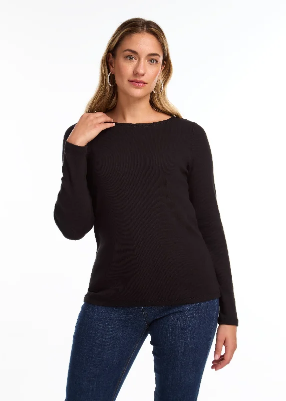 Midnight Sale Long-Sleeve Boat Neck Top