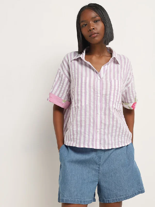 Weekend Specials You Can't Miss Bombay Paisley Lilac Striped Shirt
