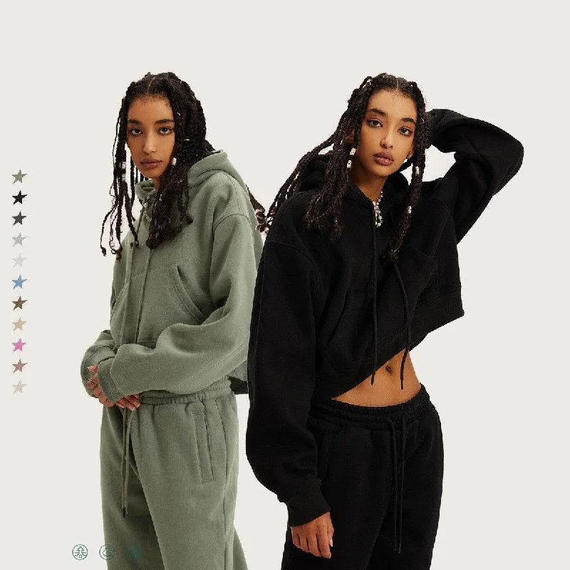 Make Your Weekend Count with Savings Thickened And Padded Hooded Solid Color Sweater
