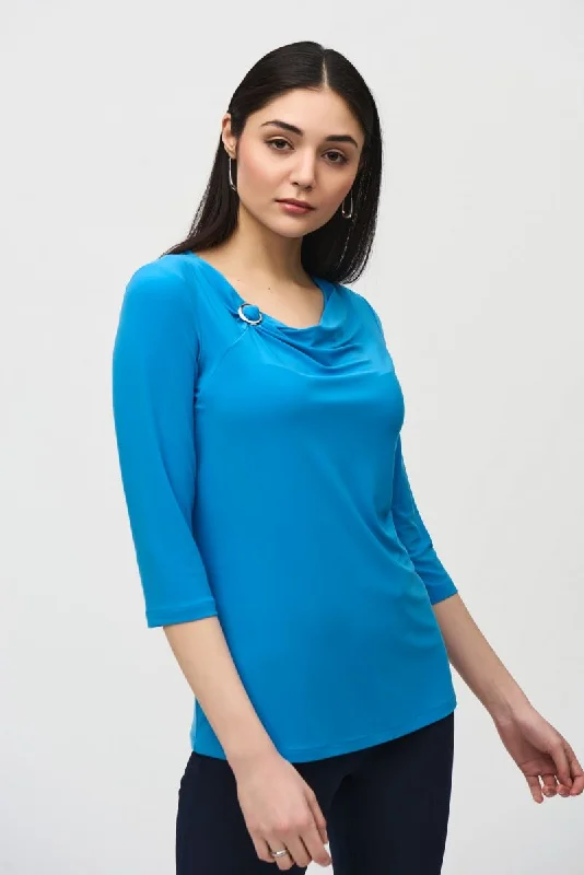 Weekend Special Joseph Ribkoff Cowl Neck 3/4 Sleeve Tunic Top 241241
