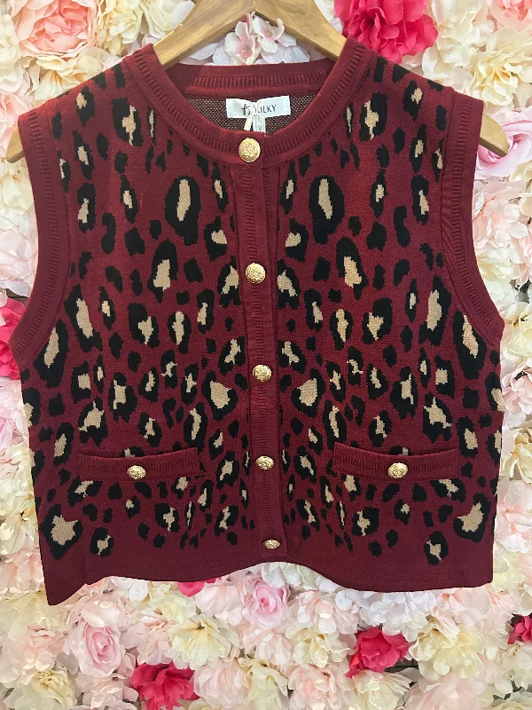 Price Drop Leopard gold button 8-14