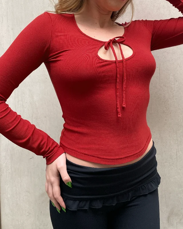 Weekend Bargains Just for You Soft Lounge Keyhole Top