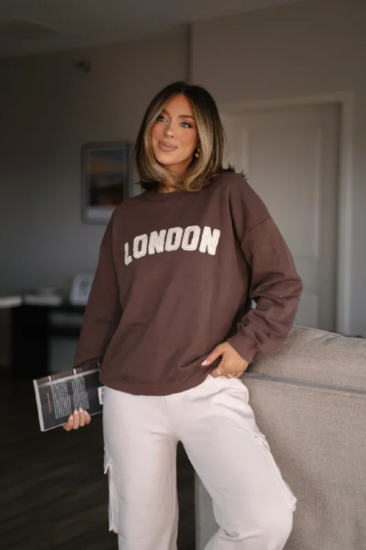 Lowest Price Brown London Graphic Fleece Sweatshirt