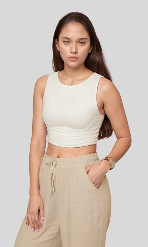 Weekend Discounts to Delight Women Crop Tank Top (White)