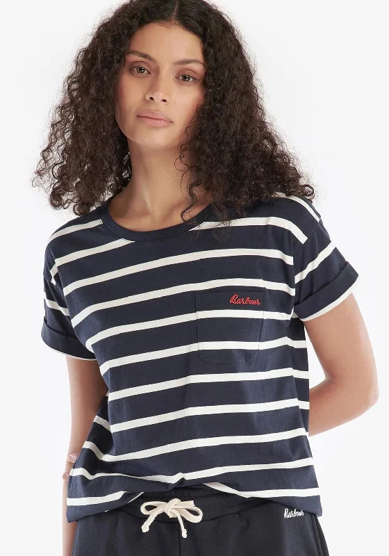 Year-End Sale Barbour Womens Otterburn Stripe T-Shirt, Navy
