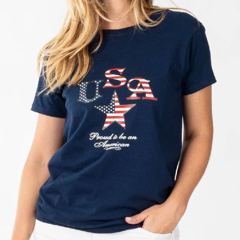 Today’s Deal Women's USA Star Proud to be an American T-Shirt
