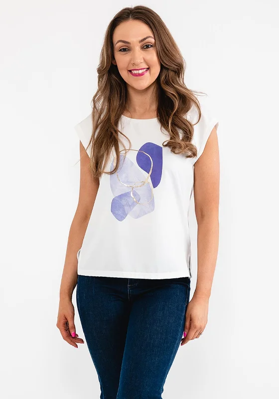 Now or Never Seventy1 Satin Front Graphic T-Shirt, White & Lilac