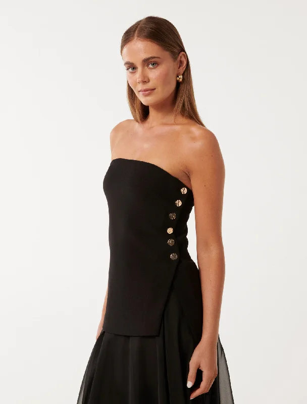 Unbeatable Prices Bianca Button Side Strapless Top