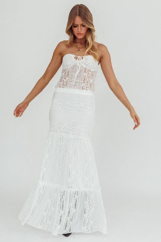 Limited Offer Laganas Maxi Lace Skirt White