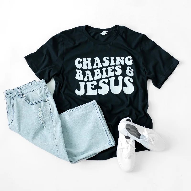 Can't Miss Chasing Babies and Jesus Graphic Tee in Black (FINAL SALE)