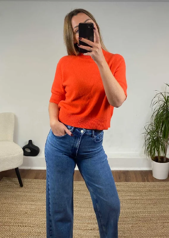 Year-End Clearance Elle Soft Knit Top in Orange