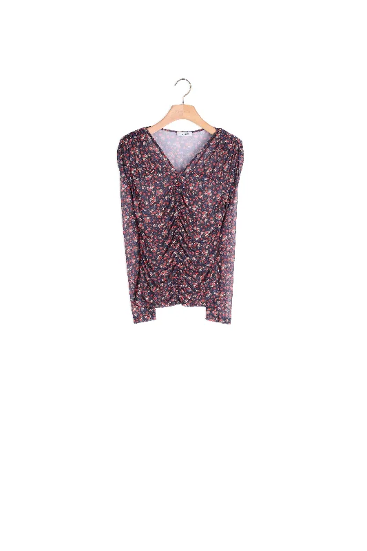 Hurry In Top en tulle à imprimé fleuri