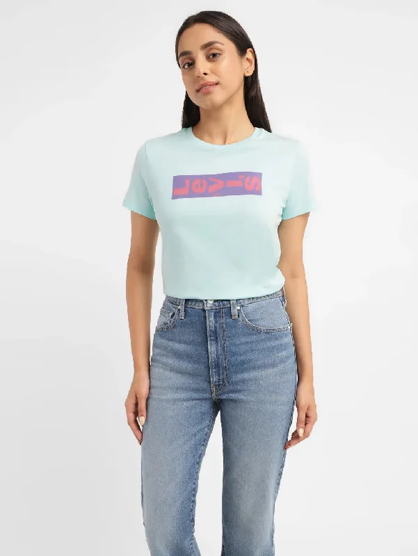 Deal Dash Women's Brand Logo Crew Neck T-shirt