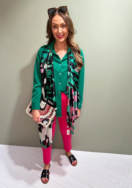 Extra Savings Seventy1 Silk Look Relaxed Shirt, Green
