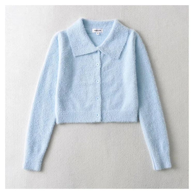 Take Advantage Vintage high waist navel top cardigan sweater  7168