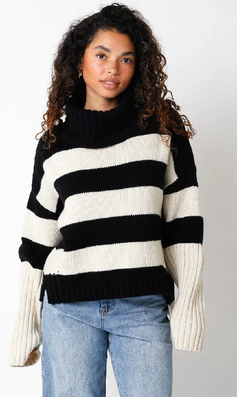 Special Discount Stripe Turtleneck Sweater