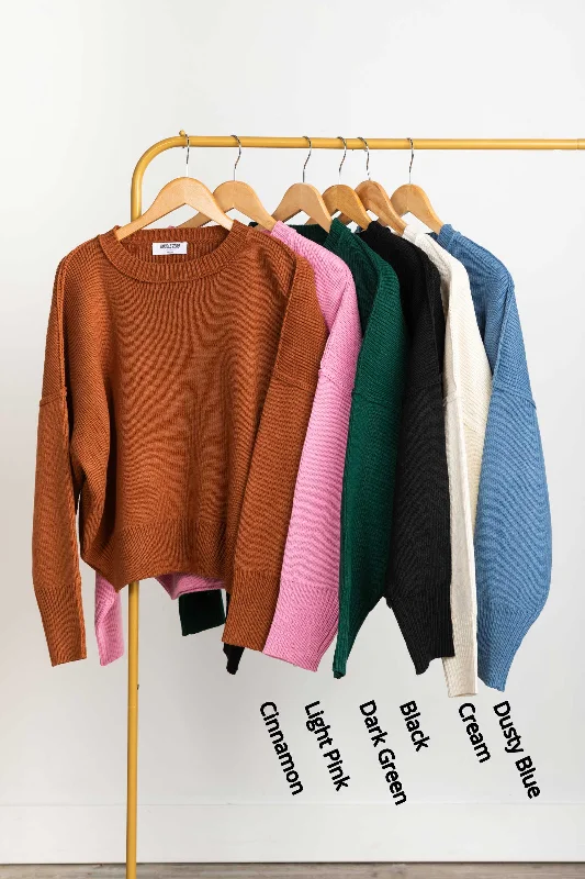 Weekend Offers That Impress Oversized Ribbed Knit Sweater With Side Slits
