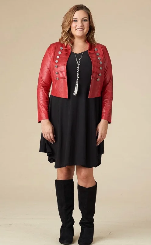 Today’s Deal Red Leatherette Sailor Button Jacket
