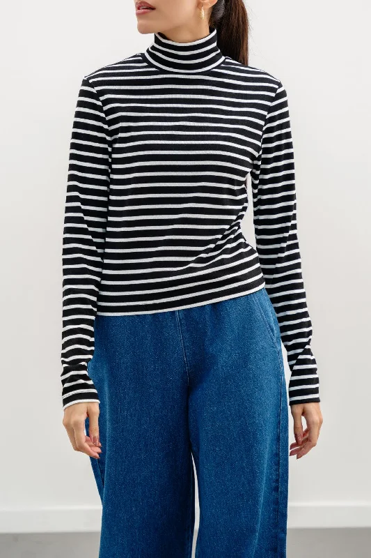 Special Price STRIPED HIGH-NECK TOP