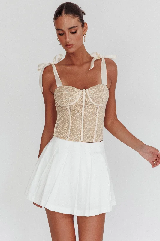 Exclusive Preview Rori Pleated Skirt Off White