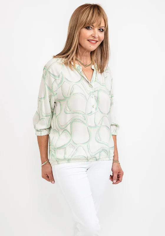 Limited Supply Bianca Rana Patterned Blouse, Green