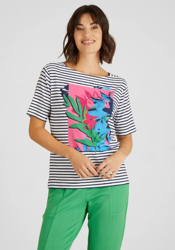 Deal of the Week Rabe Stripes & Graphic T-Shirt, Navy Multi