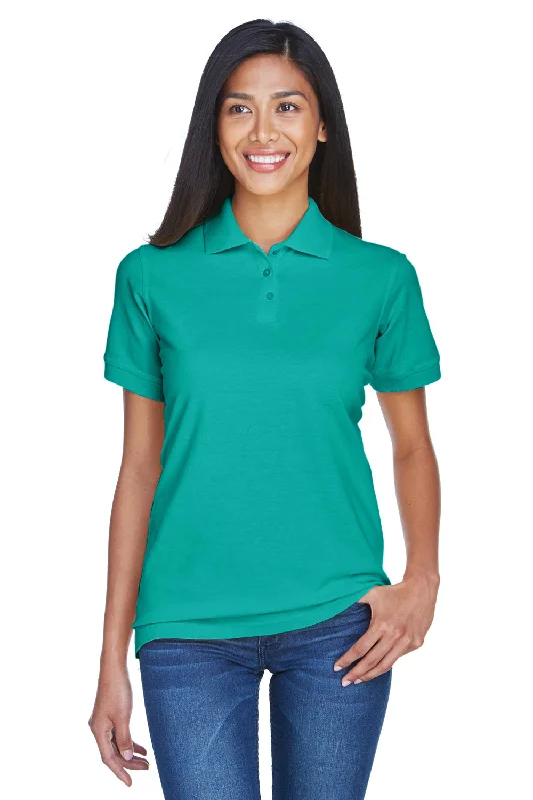 Hurry Up UltraClub Womens Classic Short Sleeve Polo Shirt - Jade Green - Closeout
