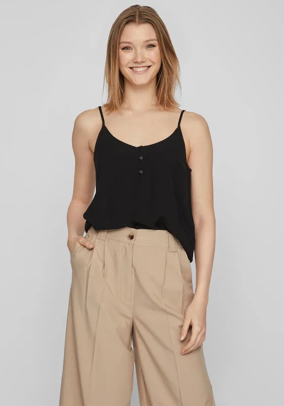 Daily Deals Vila Paya Button Detail Vest Top, Black