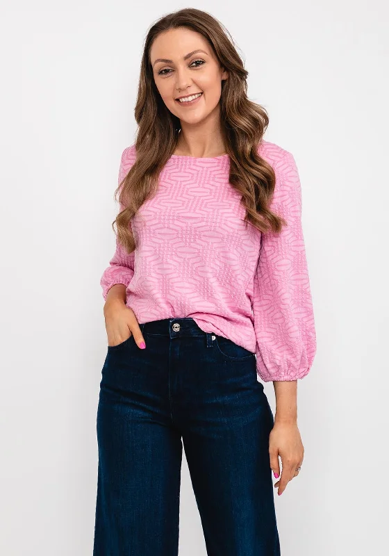 Pay Less b.young Jacquard Pattern Top, Soft Pink