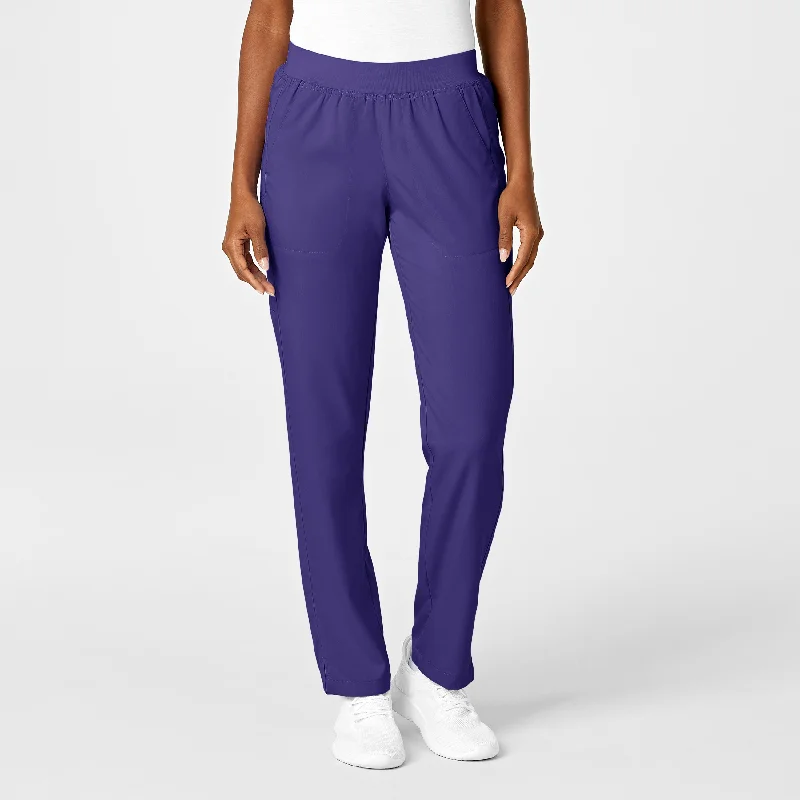 Best Seller PRO Women's Knit Waist Cargo Scrub Pant - Grape