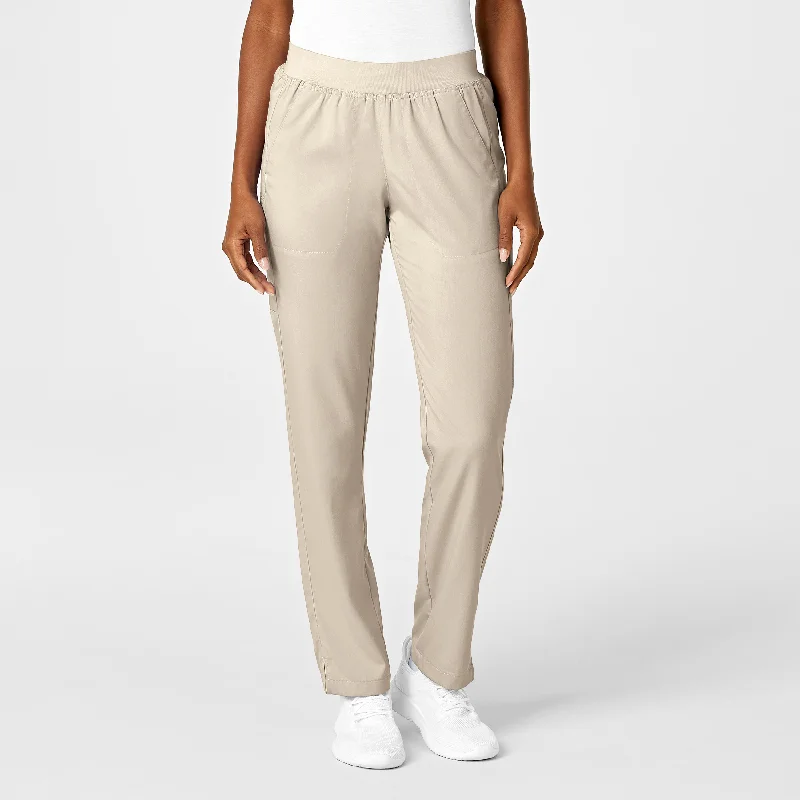 New Deal PRO Women's Knit Waist Cargo Scrub Pant - Khaki