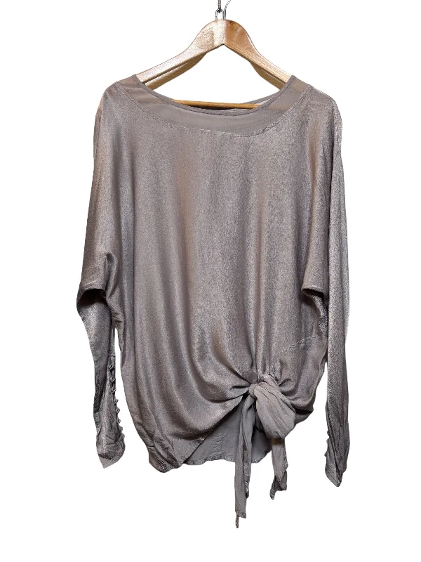 Don't Delay Womens Ghost Grey long Sleeve Top (Size XL)