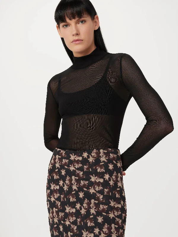 Extra Discount The Long Sleeve Mock Neck in Black