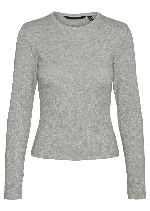 Inventory Reduction Chloe Lurex Long Sleeve Top in Silver
