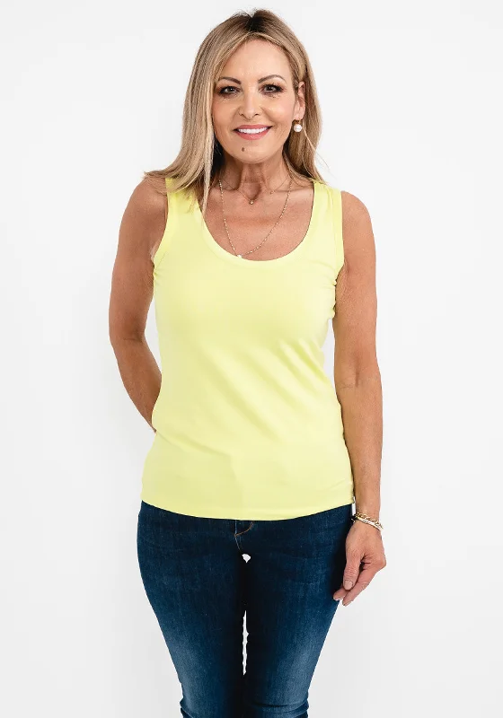 Huge Discounts Gerry Weber Satin Trim Neck Vest Top, Lime